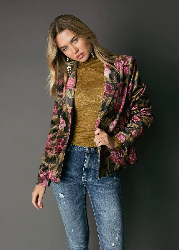 Louve Blazer in Bistre Floral