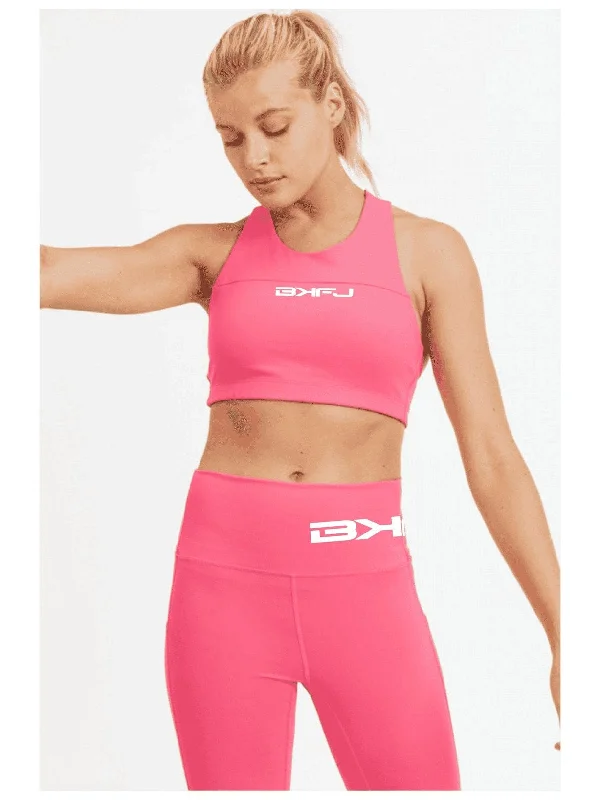 Split Front Overlay Back Adjustable Sports Bra