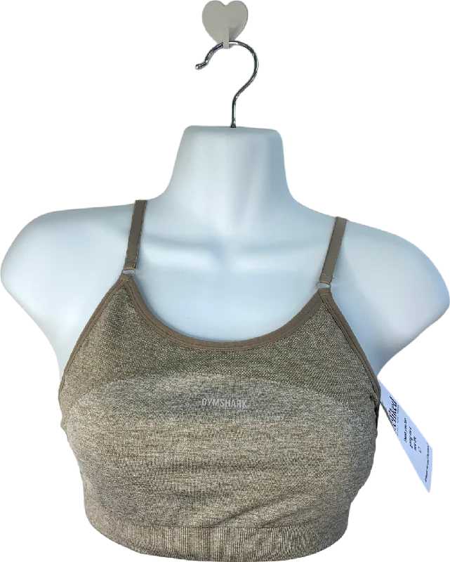 gymshark Beige Flex Strappy Sports Bra UK S