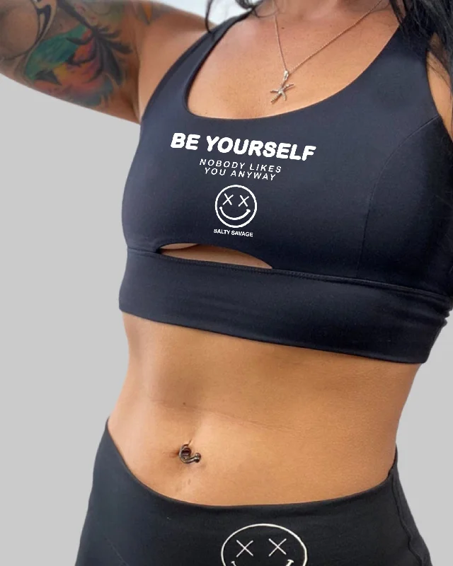 Salty Savage Ladies “Be Yourself” Peekaboo Sports Bra