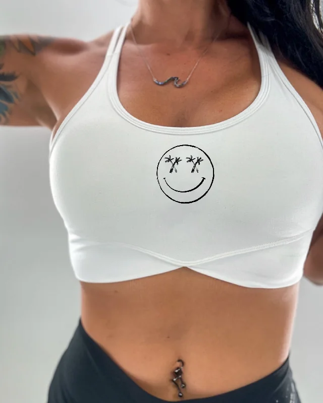 Salty Savage Ladies "Palm Smile” V Cut Sports Bra